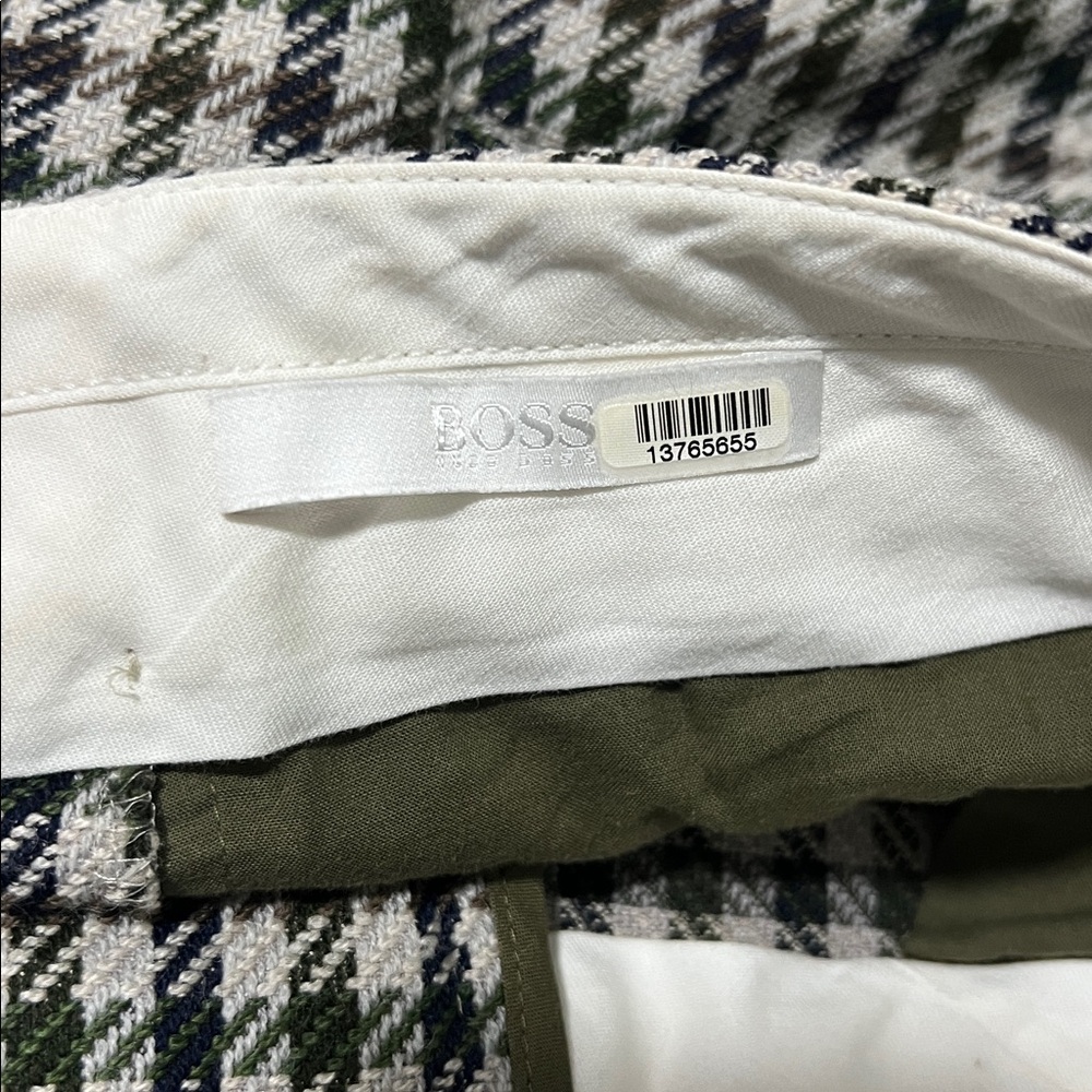 Boss Hugo Boss Virgin Wool High Waisted Dress Pants Trousers Plaid Size 4 - Picture 10 of 12